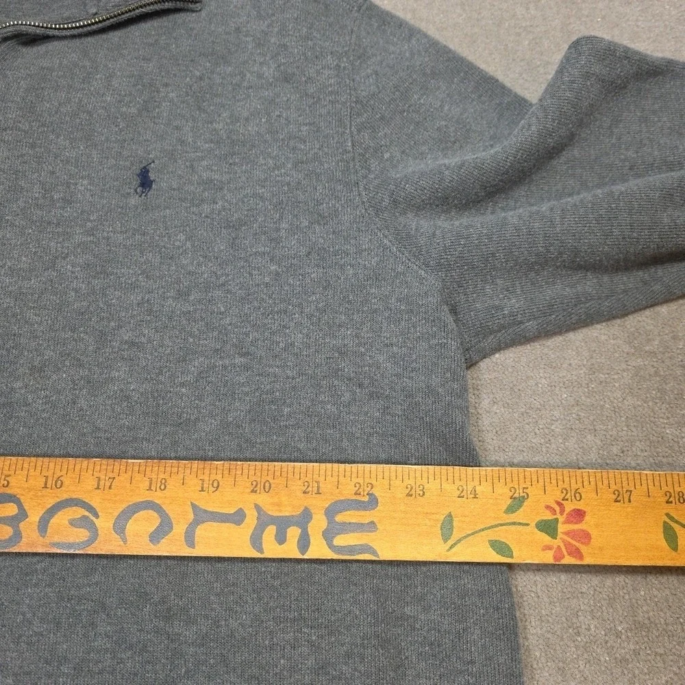 Polo Ralph Lauren Men's XL X-Large Gray 1/4 Zip Pullover Sweater Cotton Classic